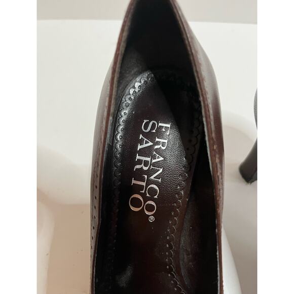 Franco Sarto Brazilian leather peep toe pumps 8 M‎ 3 1/2" heel Excellent - Picture 4 of 5